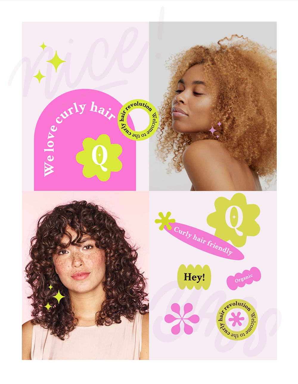 curly queen collage
