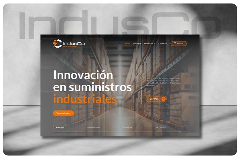 mock up sitio web indusco