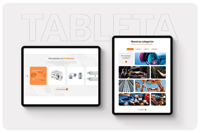 sitio web indusco tablet mockup
